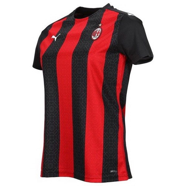 Camiseta AC Milan 1ª Mujer 2020 2021 Rojo Negro